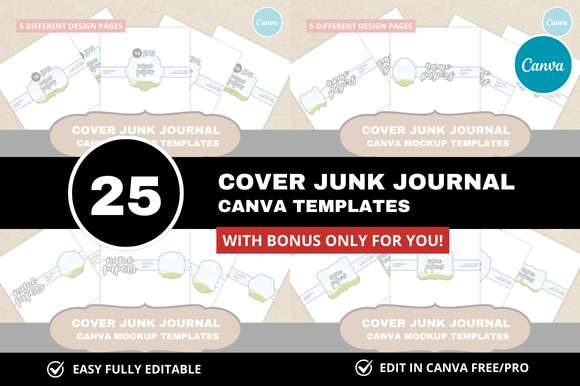 25 Cover Journal Template Bundle + Bonus: Elevate Your Design