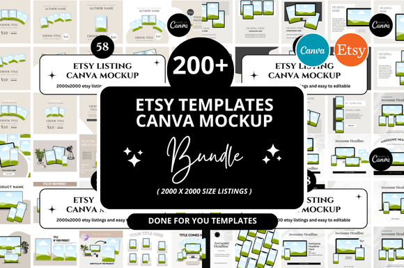 260 Etsy Canva Mockup Bundle: Elevate Your Digital Design