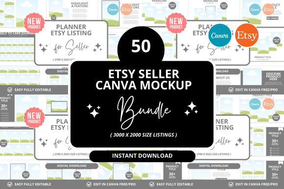 50 Planner Etsy Listings Mockup: Streamline Your Design Process