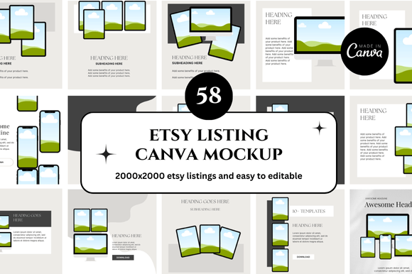 58 Etsy Canva Mockup: Elevate Your Digital Shop Design