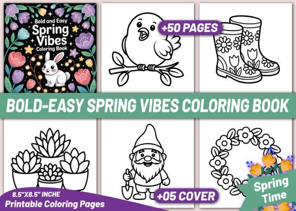 Bold and Easy Spring Vibes: A Designer's Coloring Asset