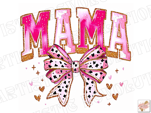 Coquette Glitter Brushstroke Mama Png: A Vibrant Design Asset