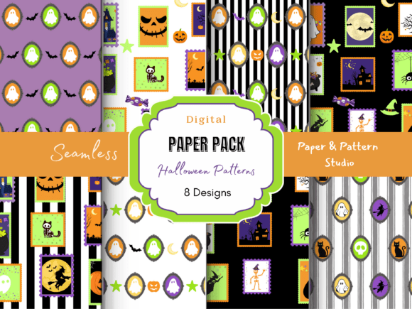 Halloween Stamp Seamless Pattern: Elevate Your Seasonal Designs