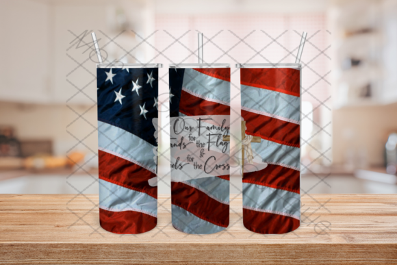 Our Family, Flag, Cross, Tumbler: Design Elements for Meaningful Projects