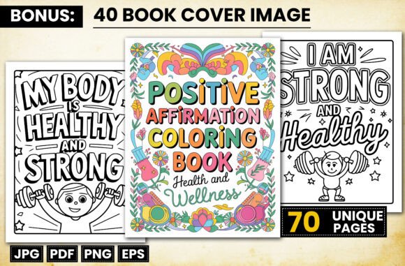 Positive Affirmation Adult Coloring Pages: A Design Asset