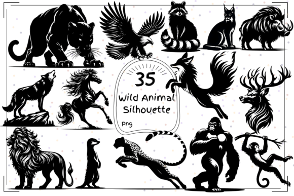 Wild Animal Silhouette Clipart: Bold Vectors for Modern Design